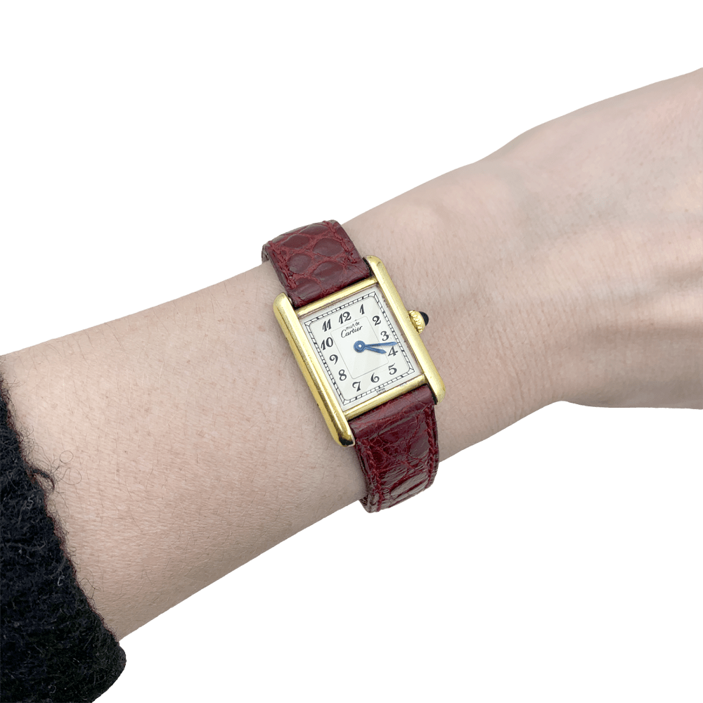 Montre Cartier,"Must de Cartier", vermeil, cuir. 7