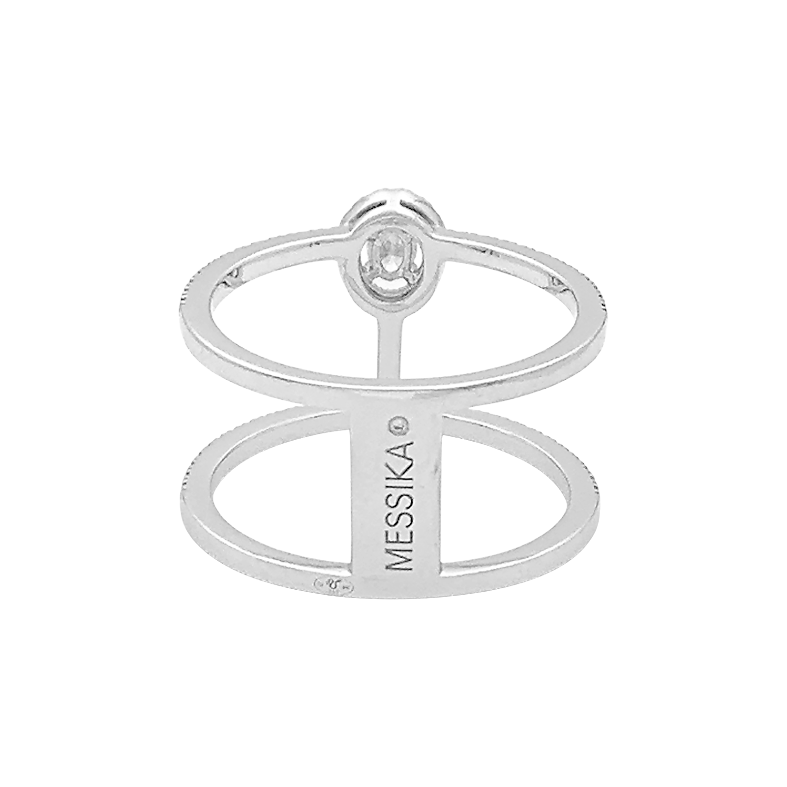 Bague Messika "Glam'Azone" or blanc, diamants. 4