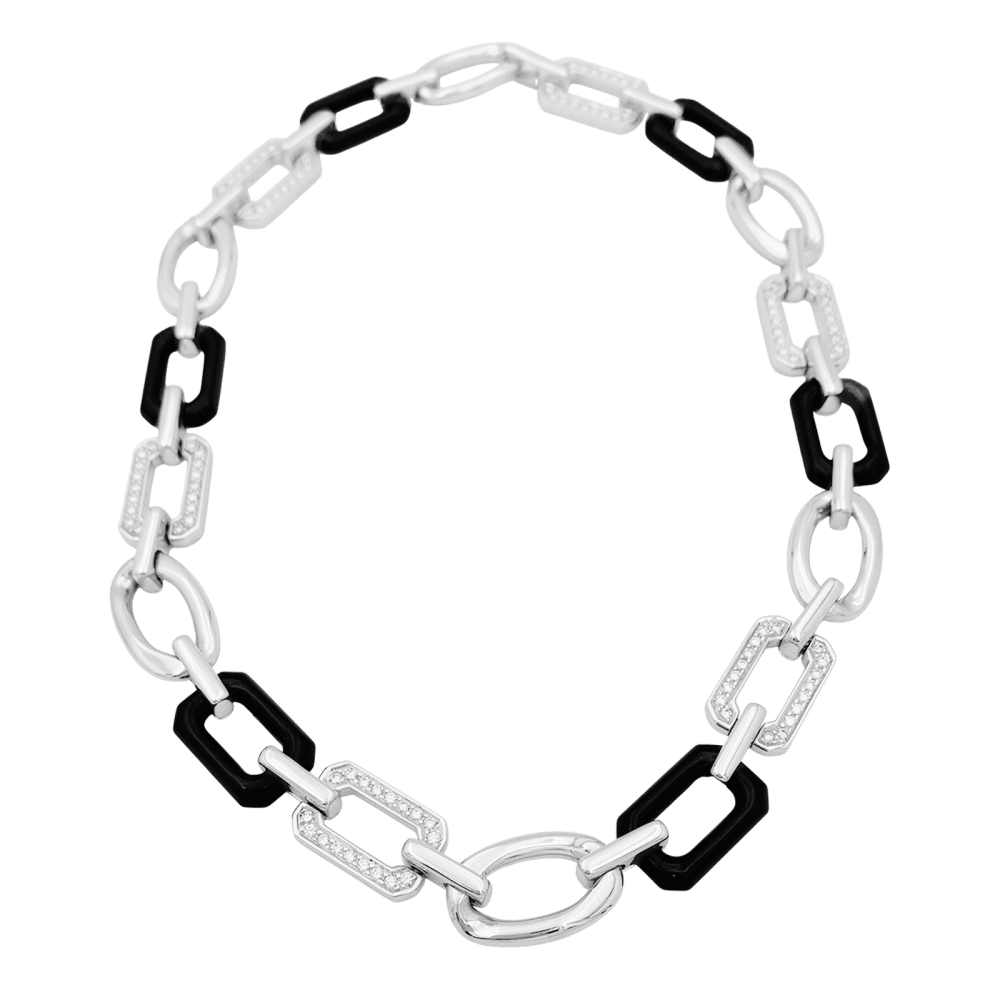 Collier Chanel, « Première Onyx », onyx, diamants, or blanc. 3