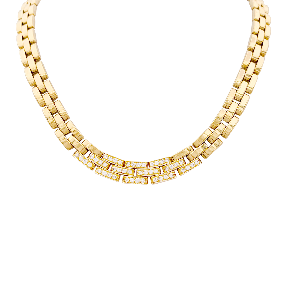 Collier Cartier "Tyrana", or jaune, diamants. 3
