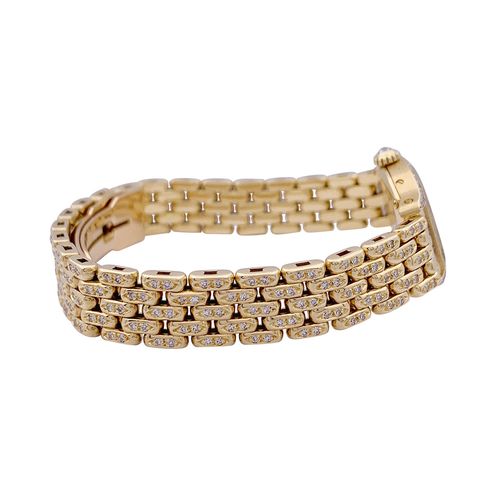Montre Cartier "Tortue" or jaune, diamants, nacre. 2