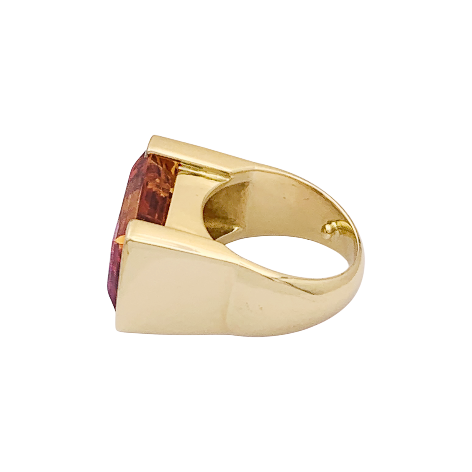 Bague, or jaune et topaze orange. 3