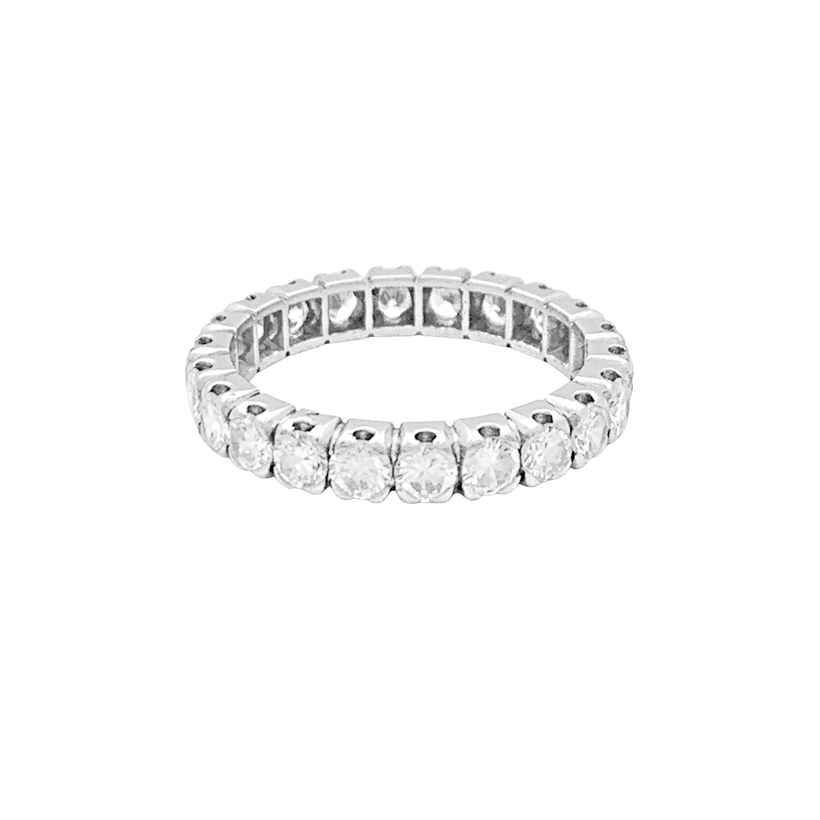 Bague alliance américaine platine et diamants. 3