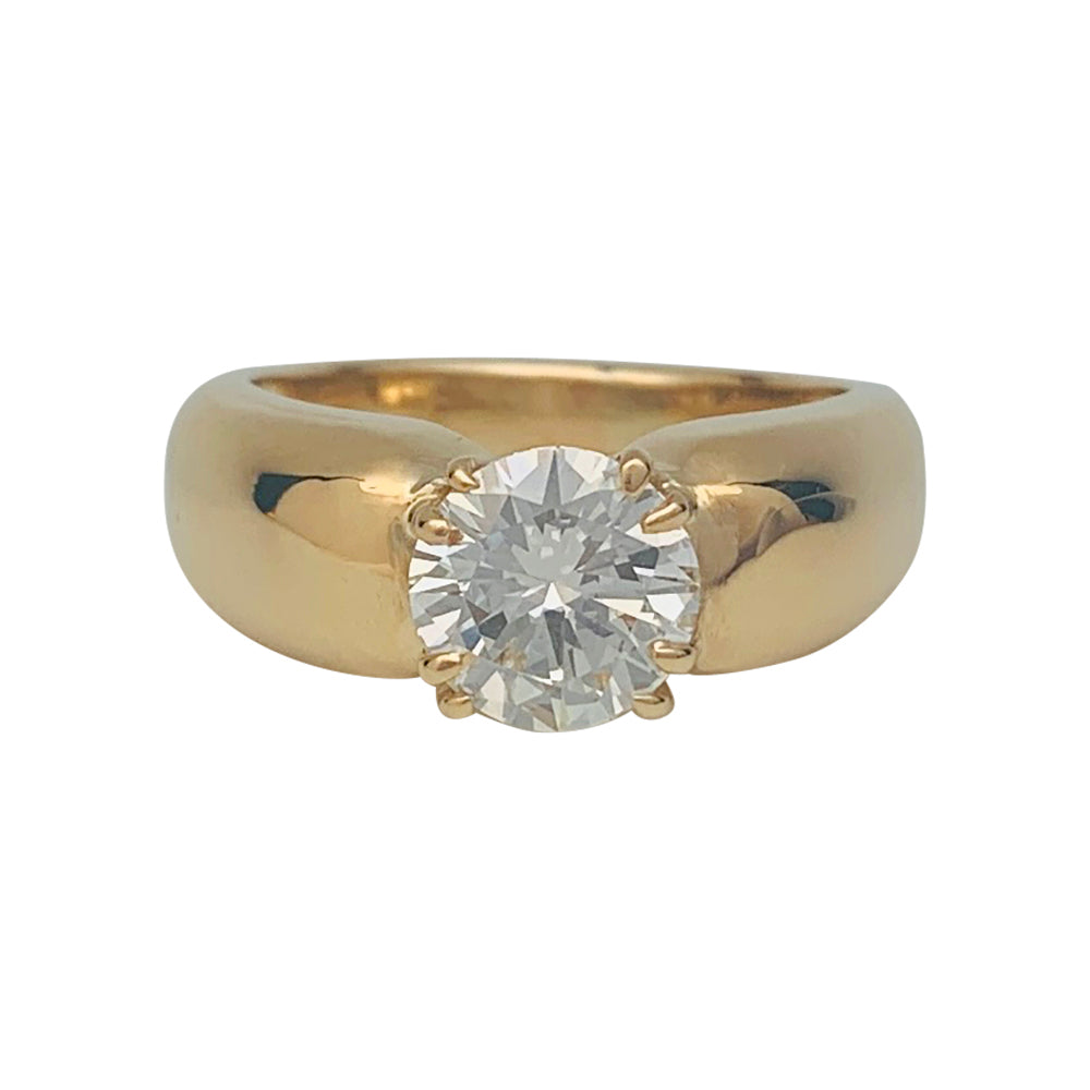 Bague jonc or jaune, diamant. 1