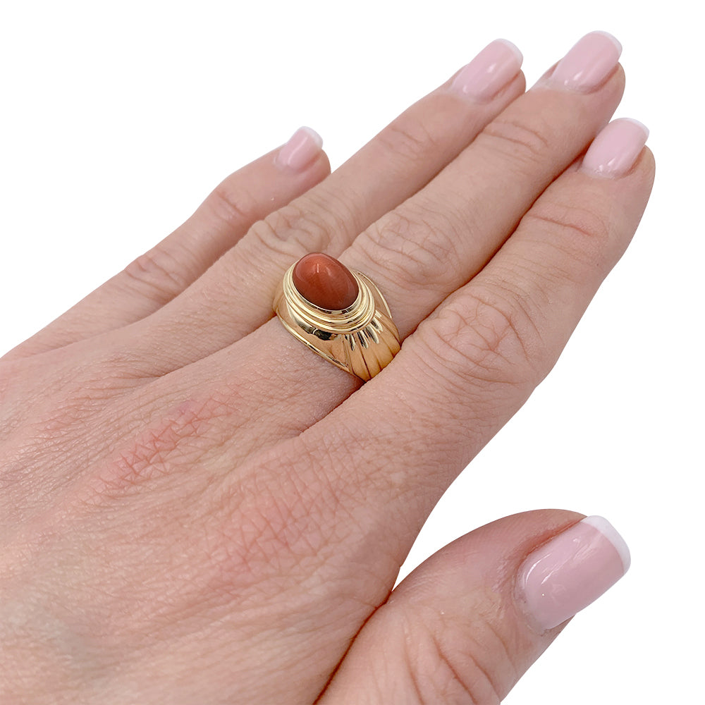 Bague Boucheron,"Jaïpur", or jaune, corail. 7