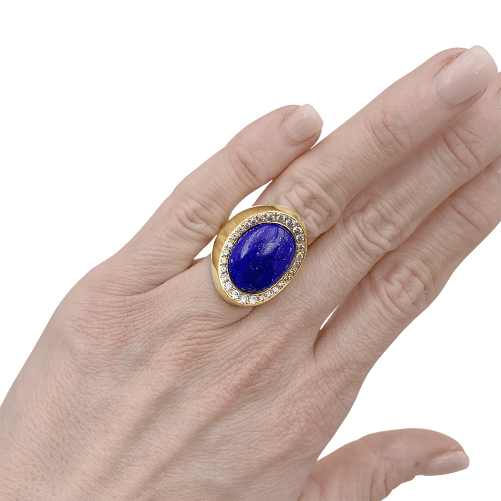Bague Aldebert, or jaune lapis-lazuli et diamants.35055A 5