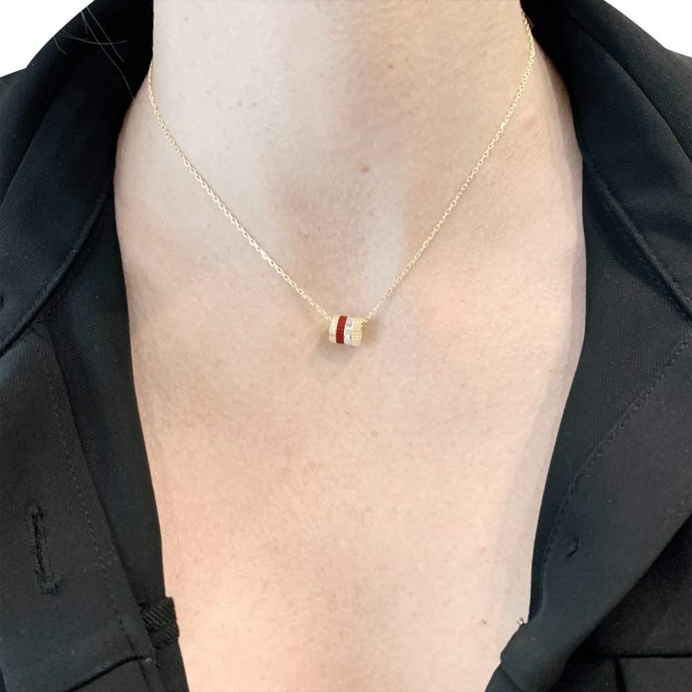 Collier Boucheron « Mini Bague Quatre Red Edition », 3 ors, céramique rouge. 6