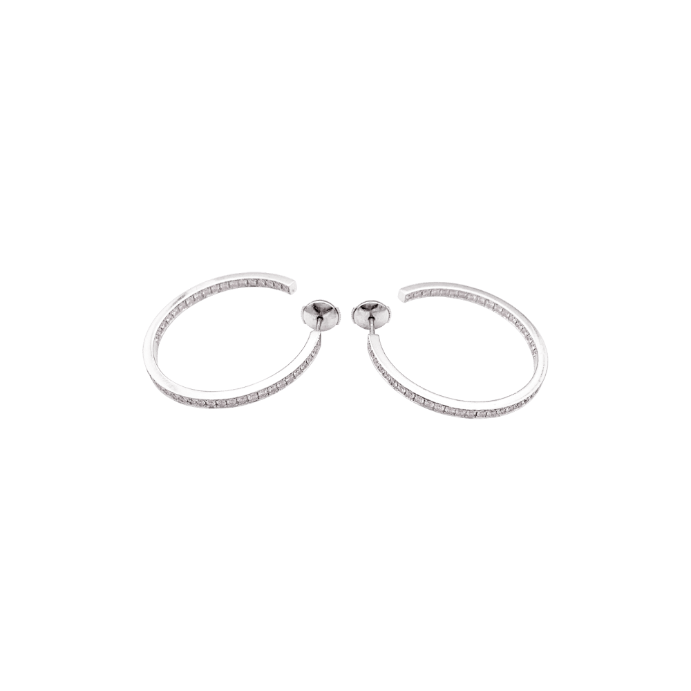 Boucles d'oreilles Cartier, or blanc et diamants. 4