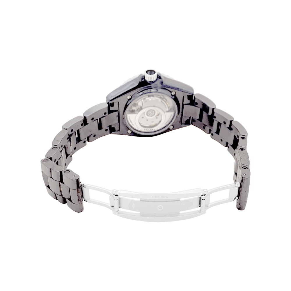 Montre Chanel, "J12 Phantom", céramique noire, acier. 6