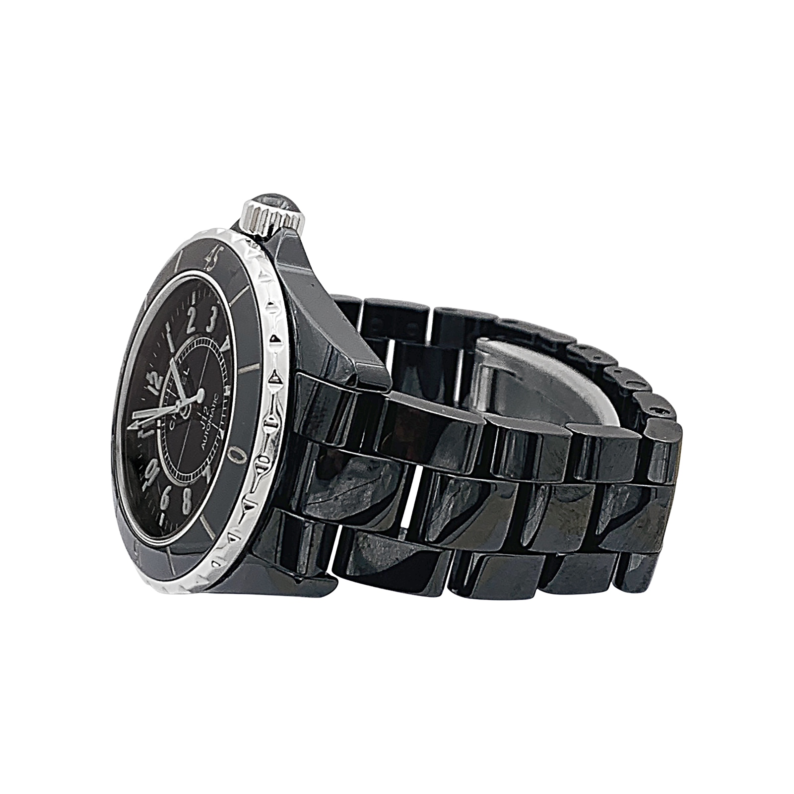 Montre Chanel, "J12", céramique noire, acier. 3