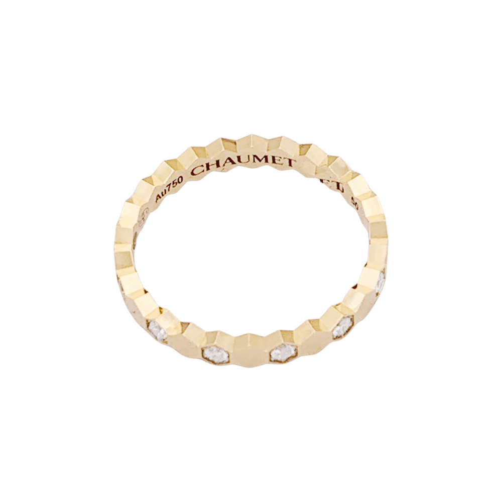 Bague Chaumet, "Bee de Chaumet", or rose, diamants. 5