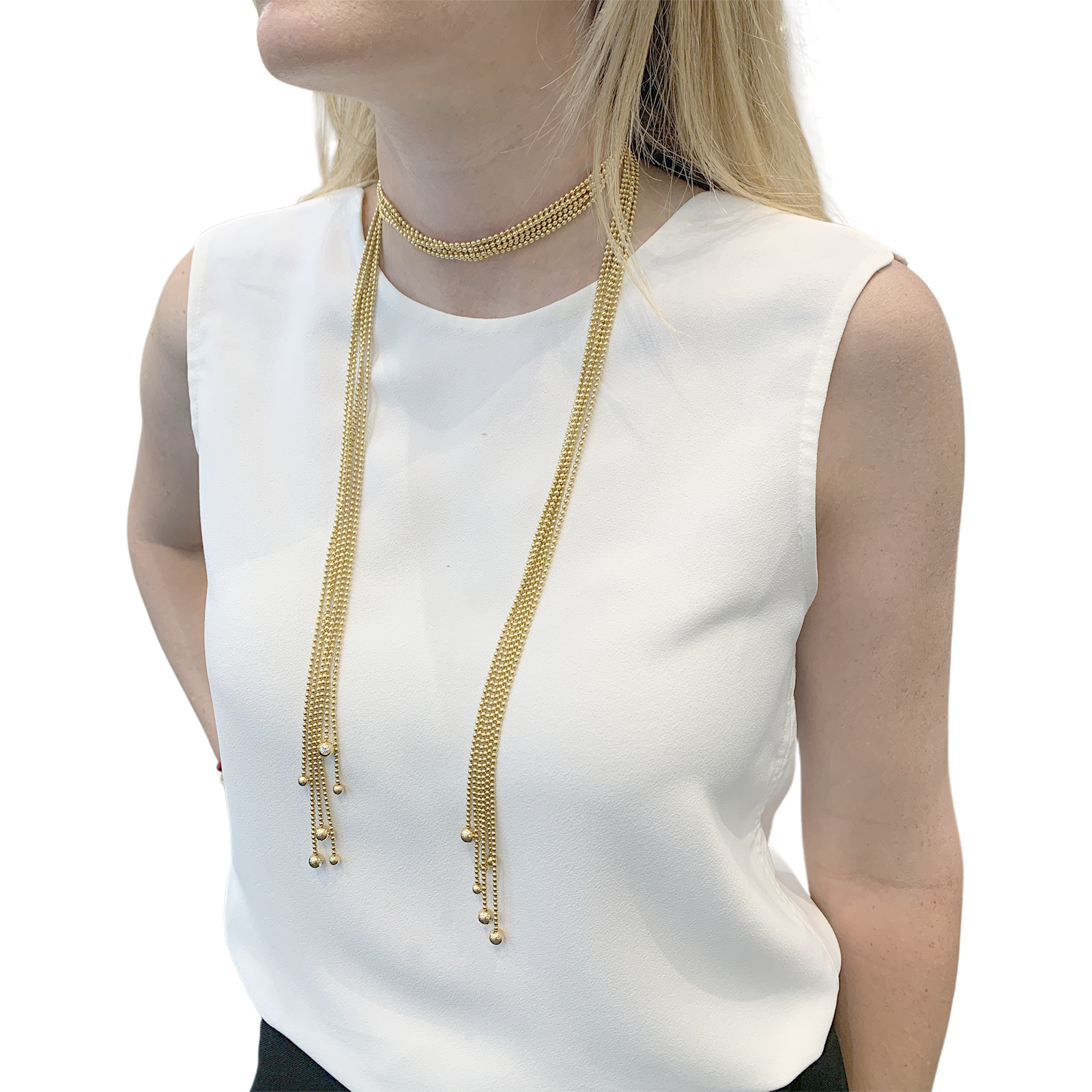 Collier Cartier, "Draperie", or jaune, diamants. 5