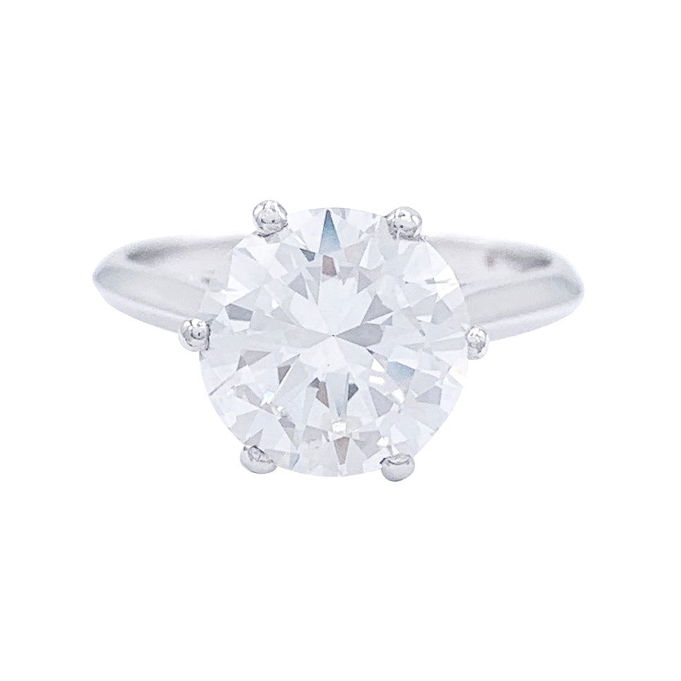 Solitaire platine, or blanc, diamant 2,30 cts. 7