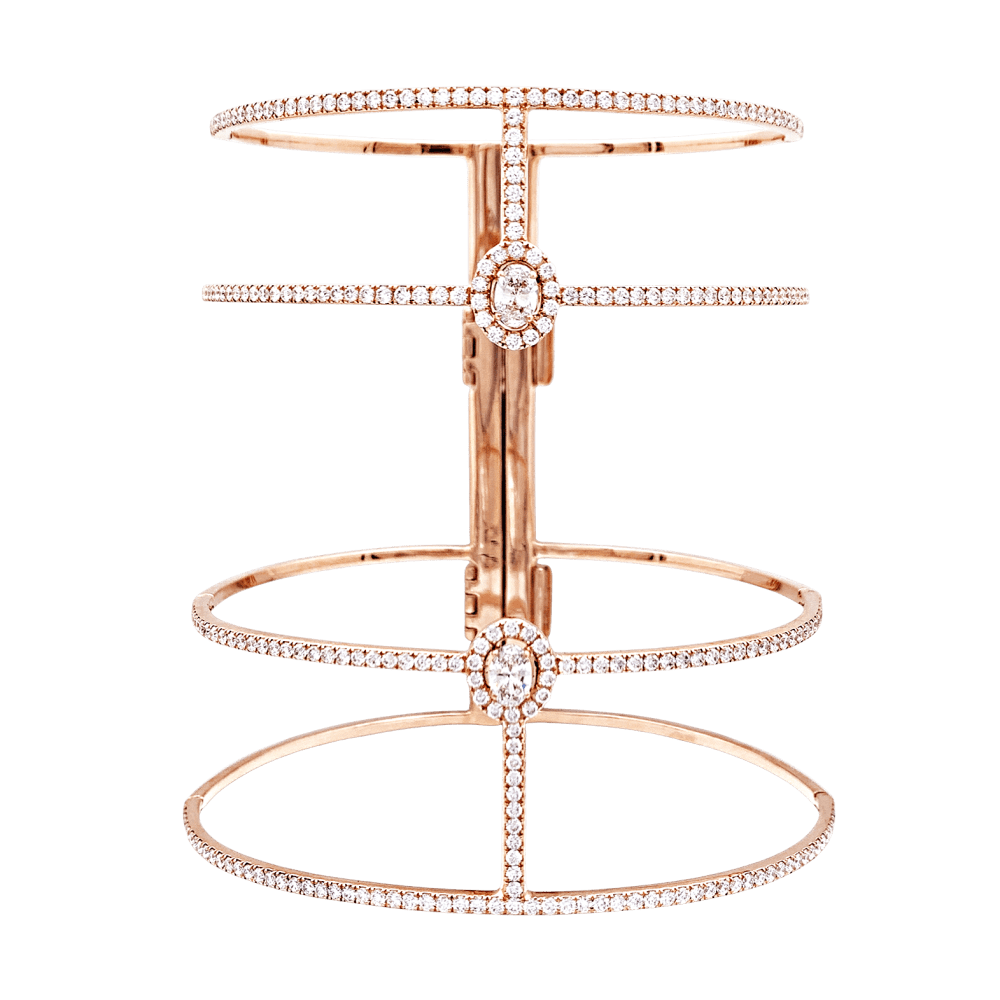 Bracelet Messika, "Glam'Azone", or rose, diamants. 1