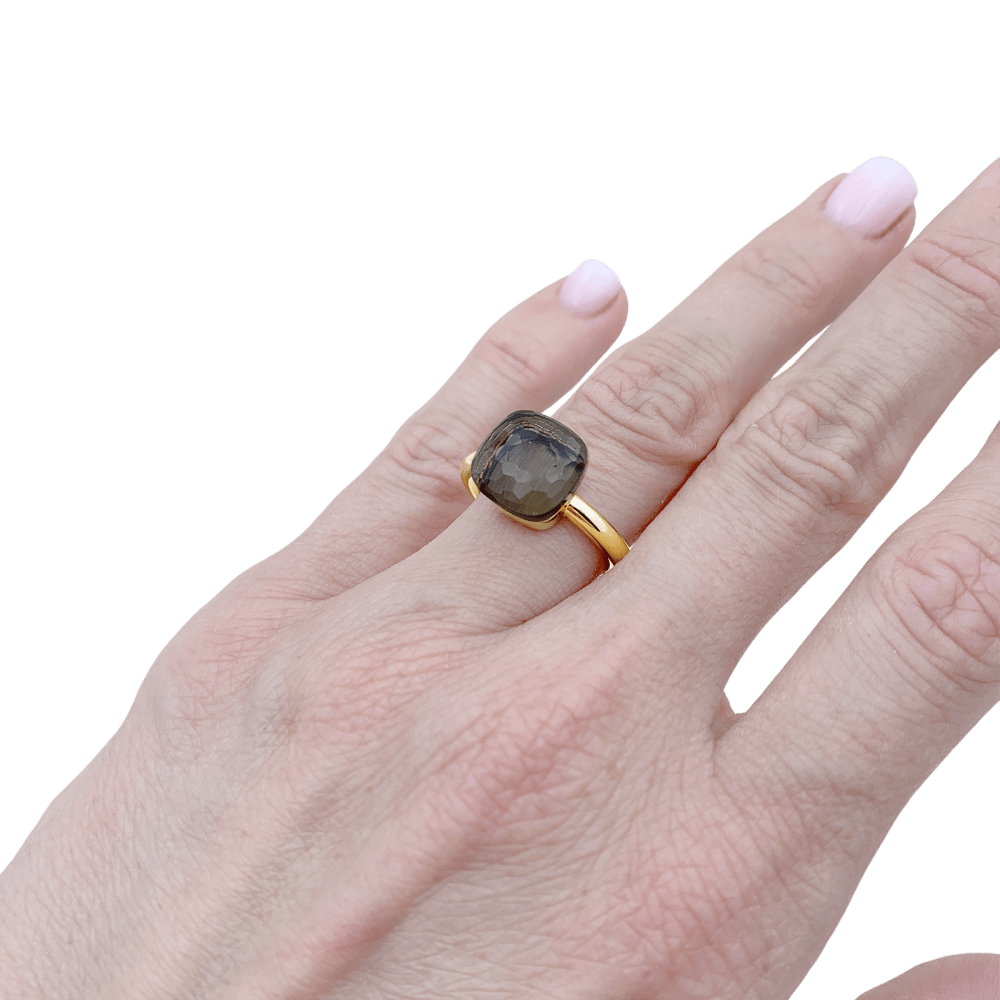 Bague Pomellato, "Nudo Classique", deux ors et quartz fumé. 6