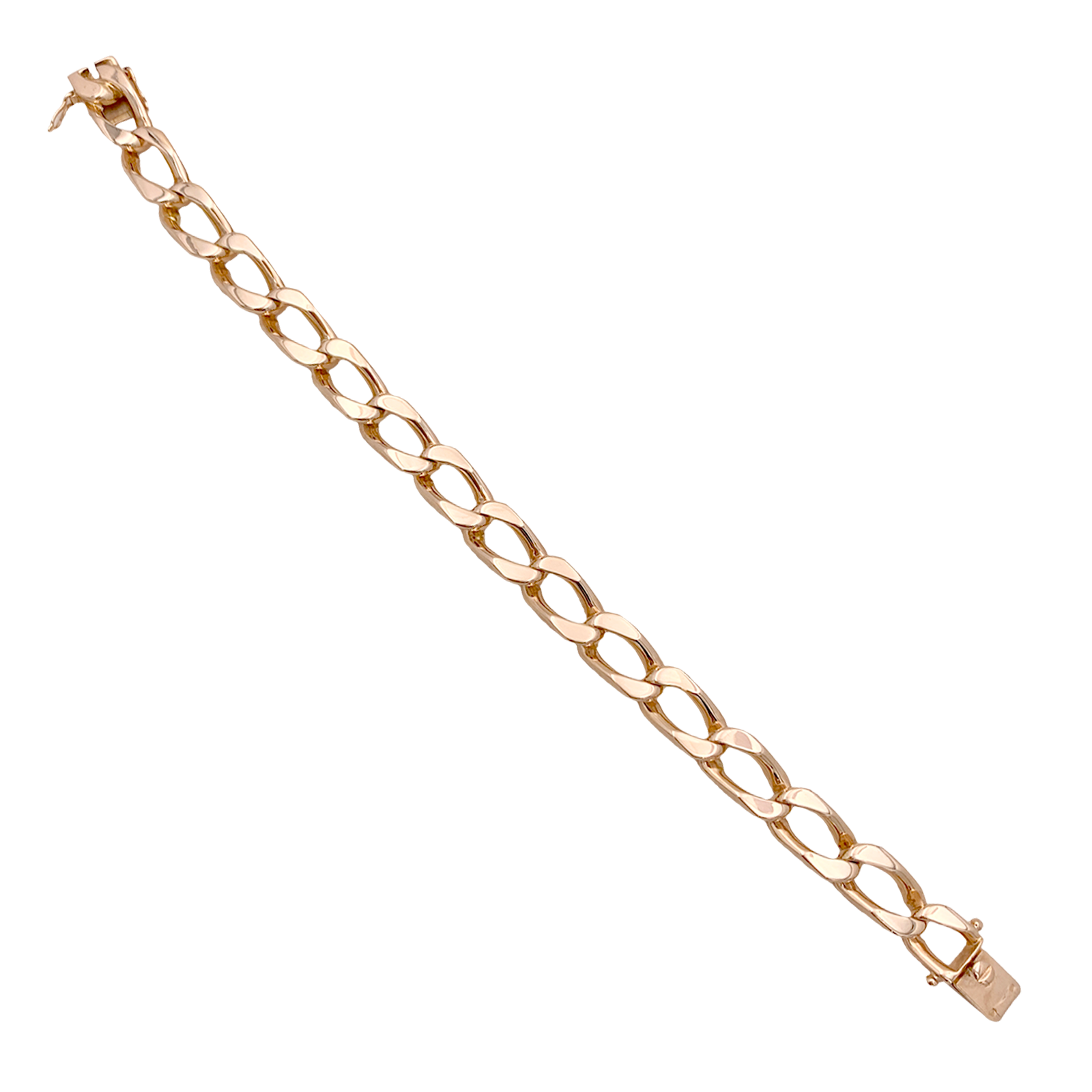 Bracelet gourmette or rose. 2