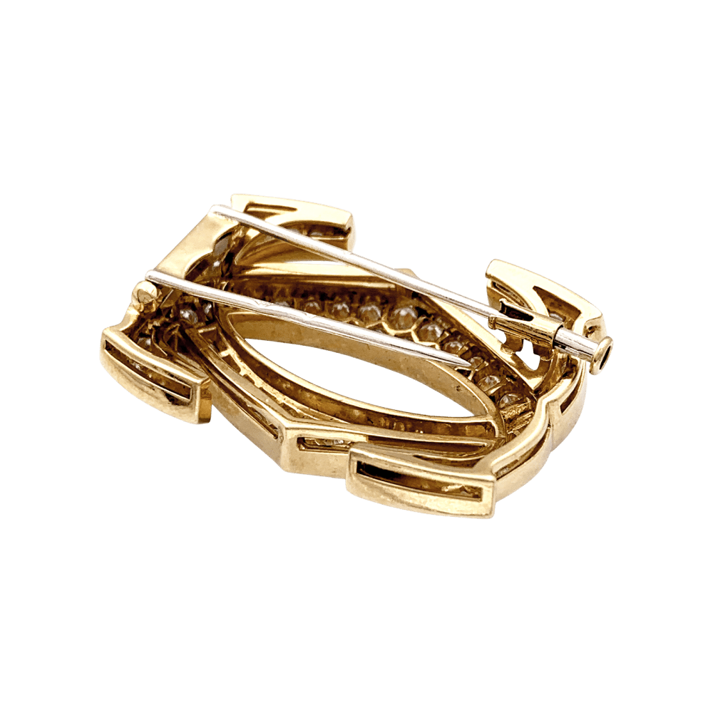 Broche Cartier, "Double C", or jaune, diamants. 4