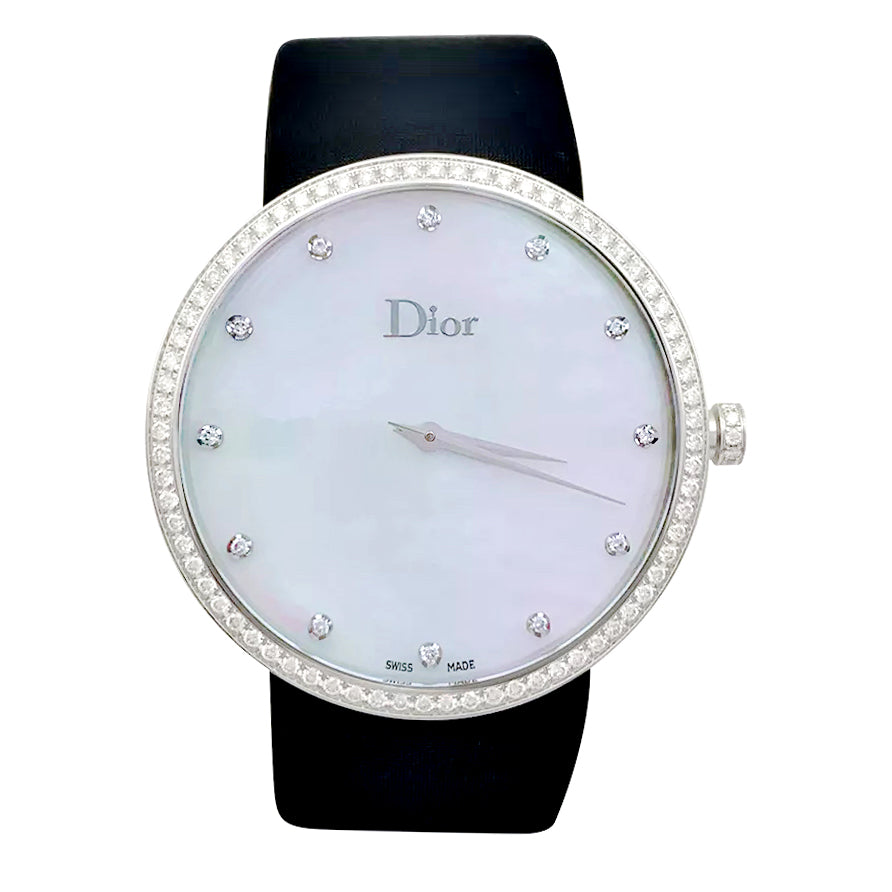 Montre Dior, "La D de Dior", acier, nacre, diamants. 3