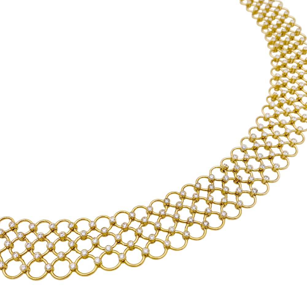 Collier Tiffany & Co, or jaune et diamants. 2