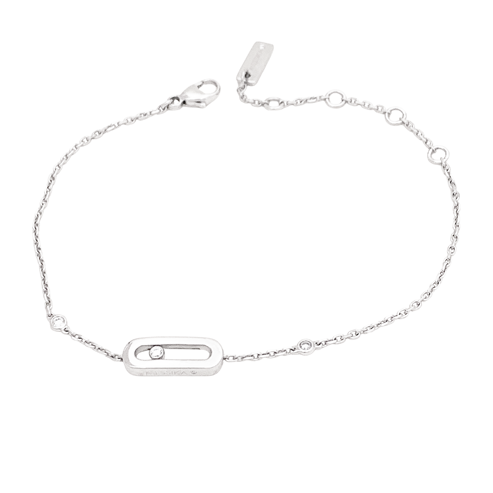 Bracelet Messika, "Move Uno", or blanc et diamants. 1