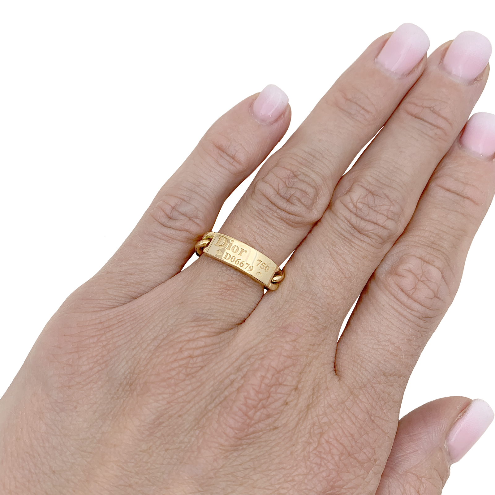 Bague DIOR, "Gourmette" en or jaune. 6