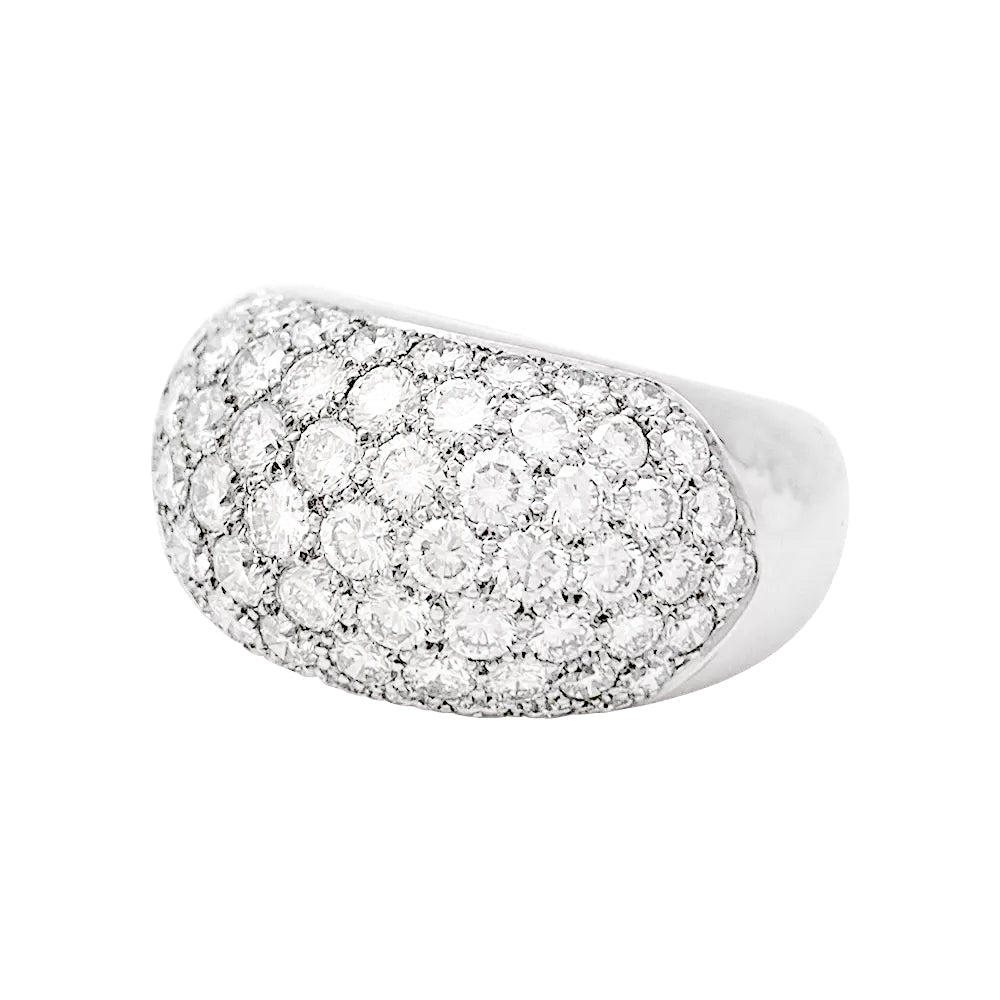 Bague pavage en or blanc, diamants. 9