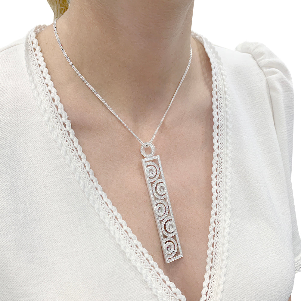 Collier Chopard, "Happy Spirit", en or blanc, diamants. 6