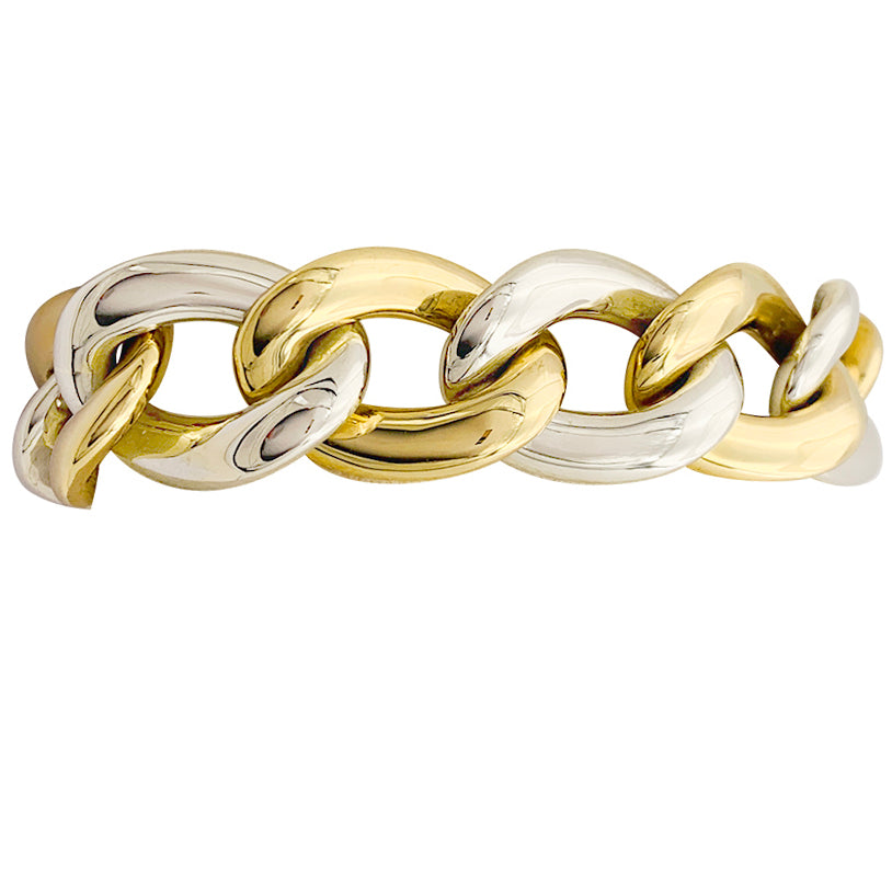 Bracelet Chaumet, gros maillons en deux tons d'or. 1