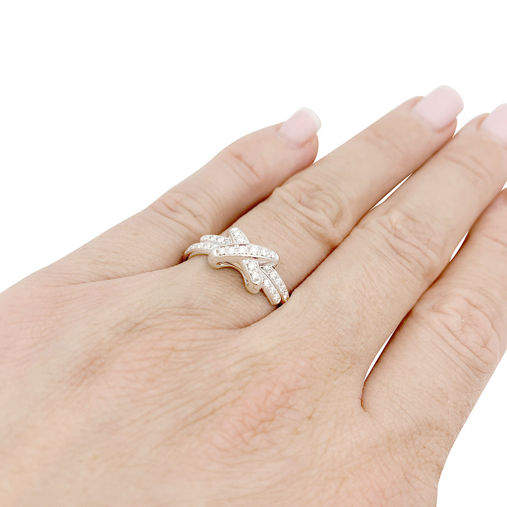 Bague Chaumet "Jeux de Liens" or blanc, diamants. 6