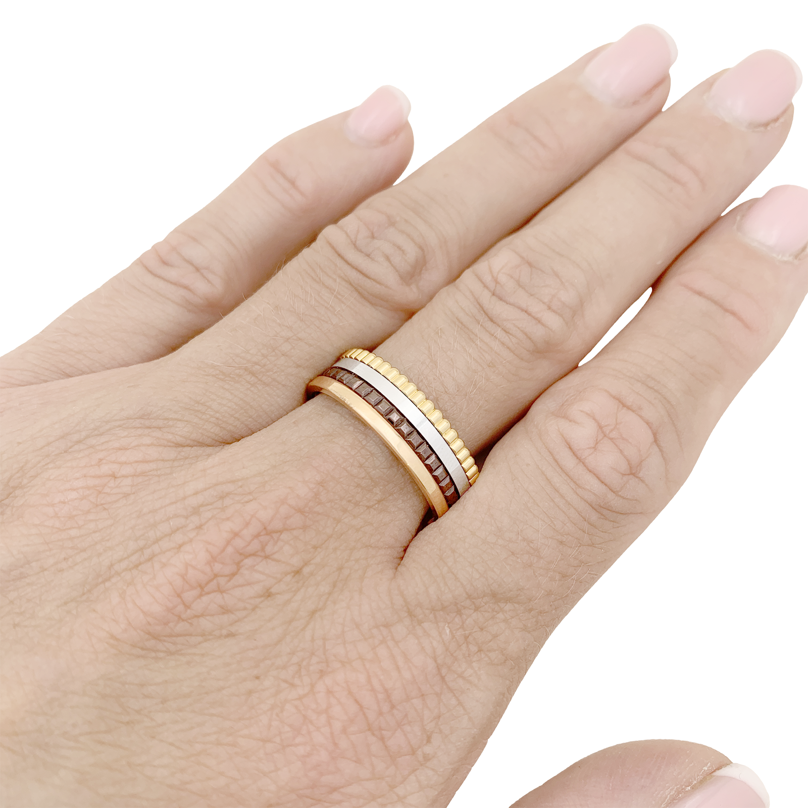 Bague Boucheron, "Quatre Classique Small",, en or rose, blanc et jaune. 6