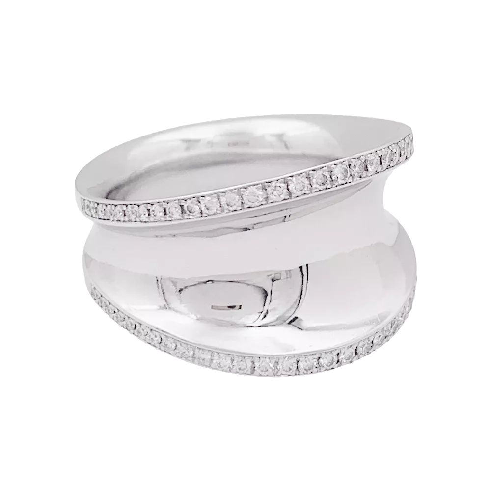 Bague Chopard "Impérial" or blanc, diamants. 3