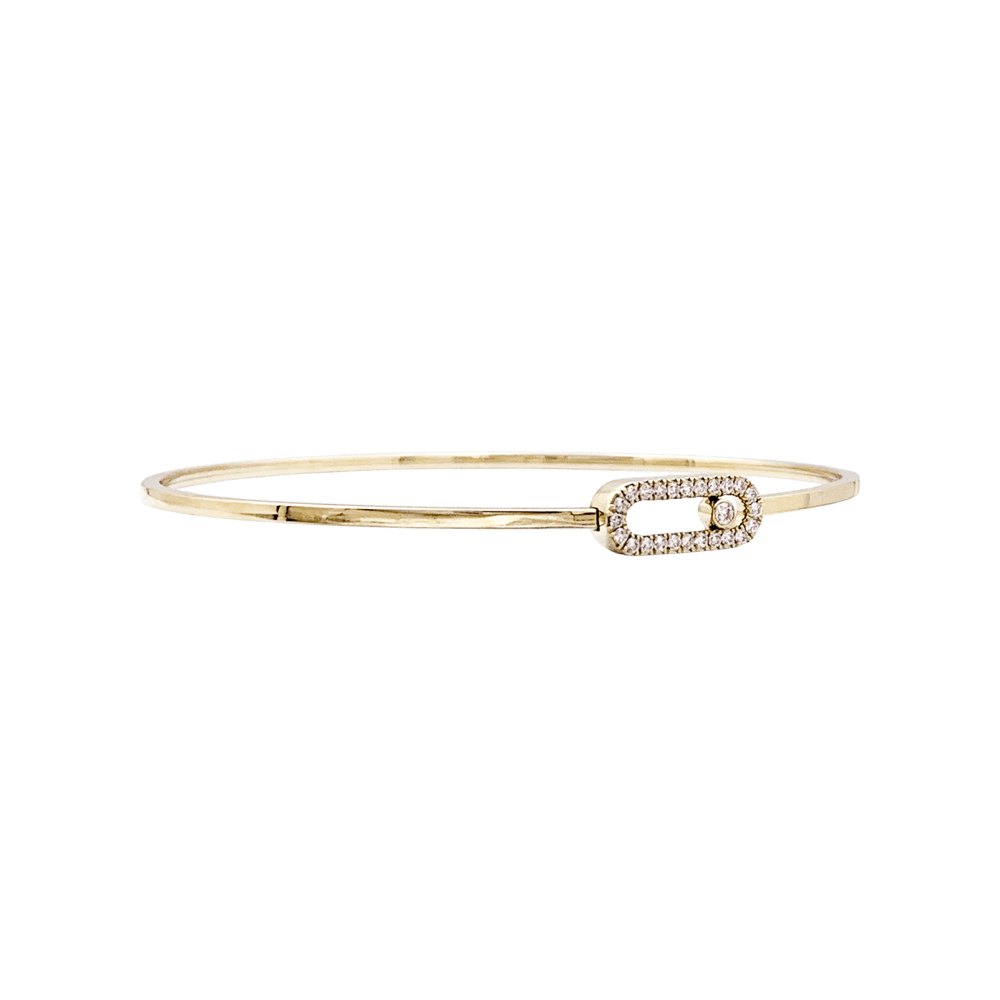Bracelet Messika, "Jonc Flex Pavé Move Uno", or rose et diamants. 2