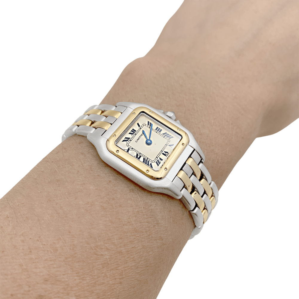 Montre Cartier, "Panthère", or jaune, acier. 7