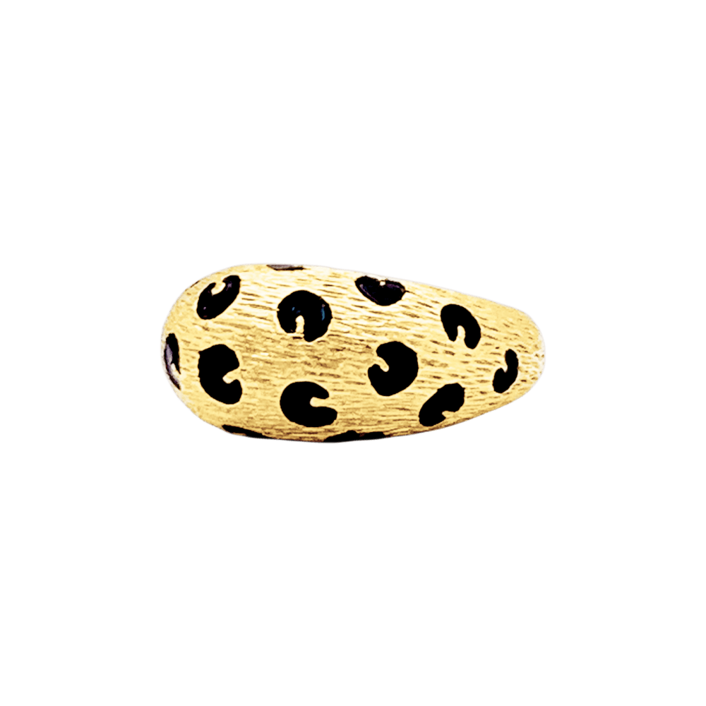 Bague Fred Paris, "Léopard", or jaune, émail noir. 3