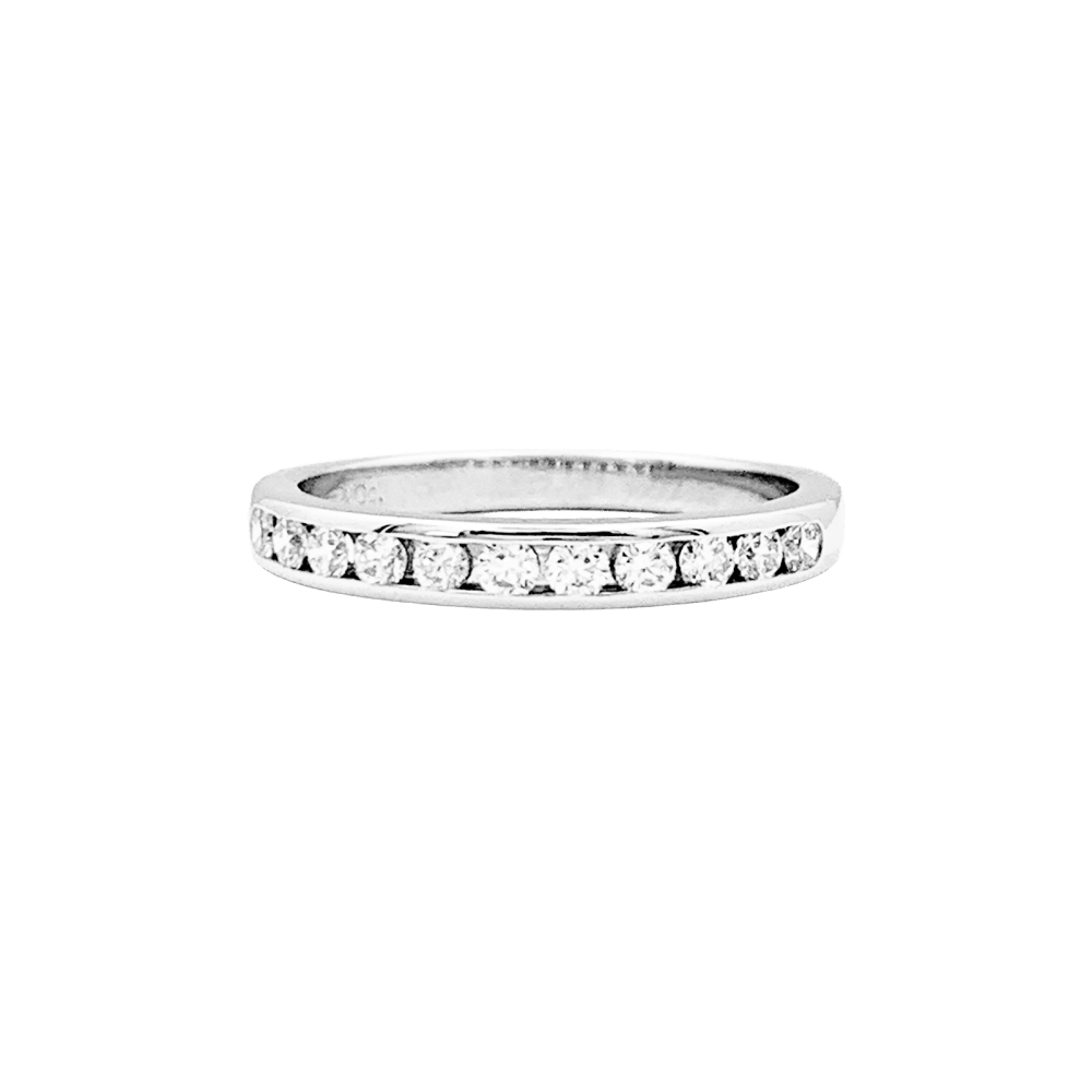 Bague alliance Tiffany & Co.,"Setting", platine et diamants. 1