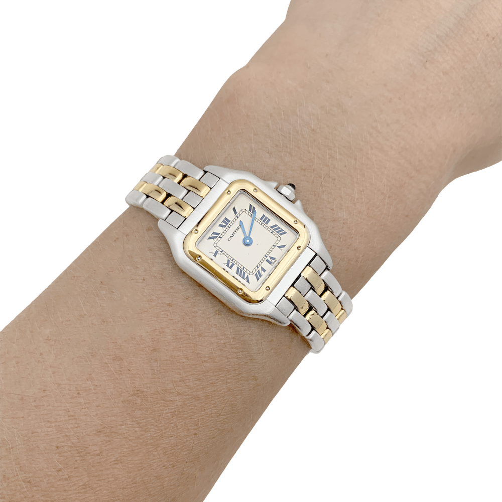 Montre Cartier, "Panthère", or jaune, acier. 6