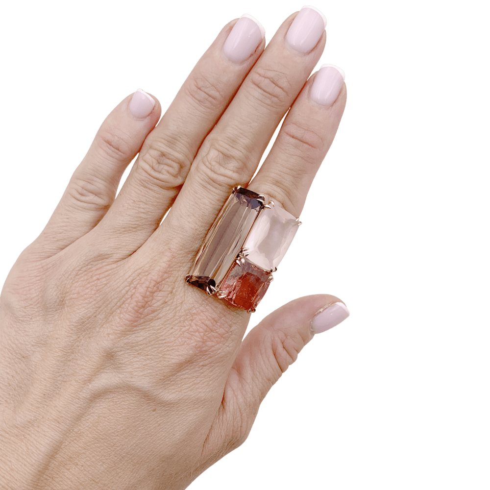 Bague H.Stern, collection "Cobblestones", or noble, pierres de couleur. 6