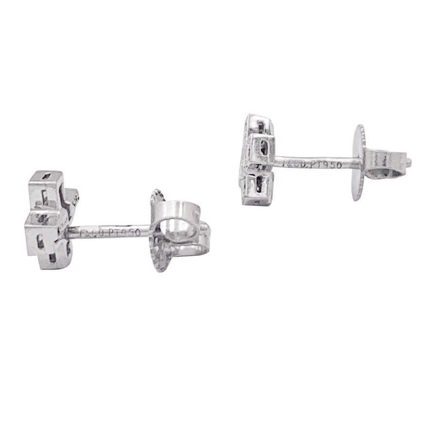 Boucles d'oreilles Tiffany & Co., "Croix", diamants, platine. 3