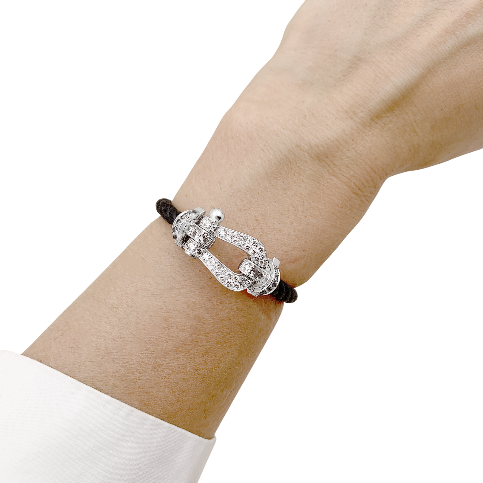 Bracelet Fred, "Force 10" or blanc, diamants. 5