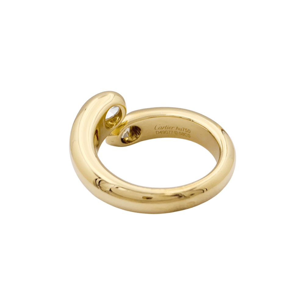 Bague Cartier, "Ellipse Deux Têtes Croisées", or jaune, diamants. 2