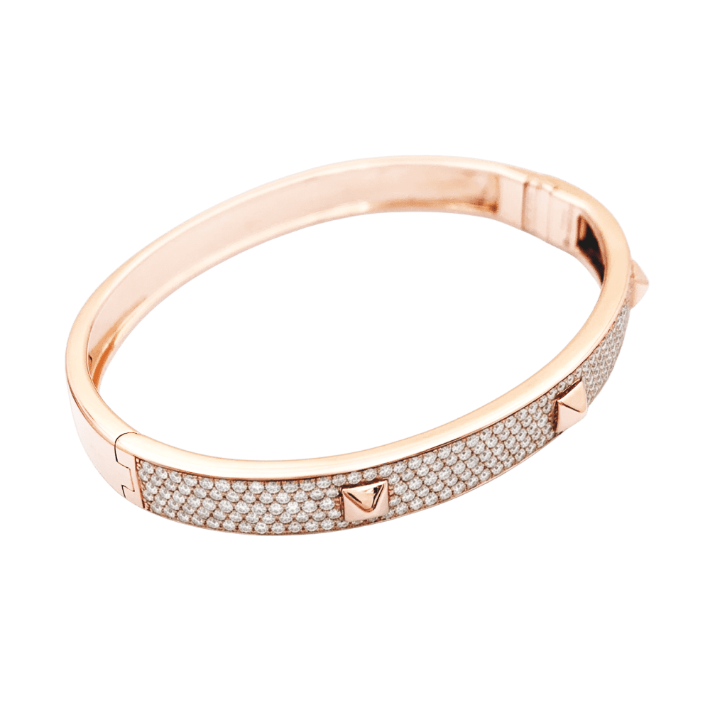 Bracelet Messika, "Spiky", or rose, diamants. 3