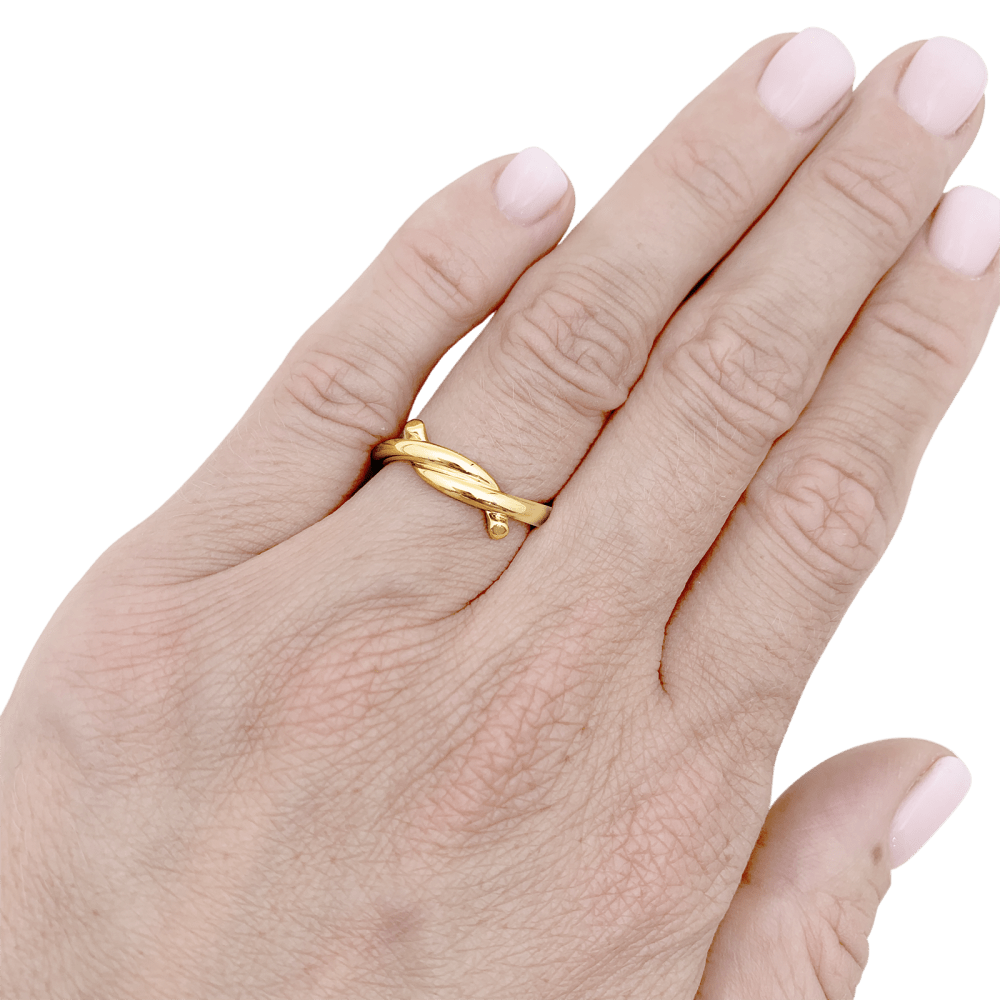 Bague Cartier, "Entrelacé", or rose. 6