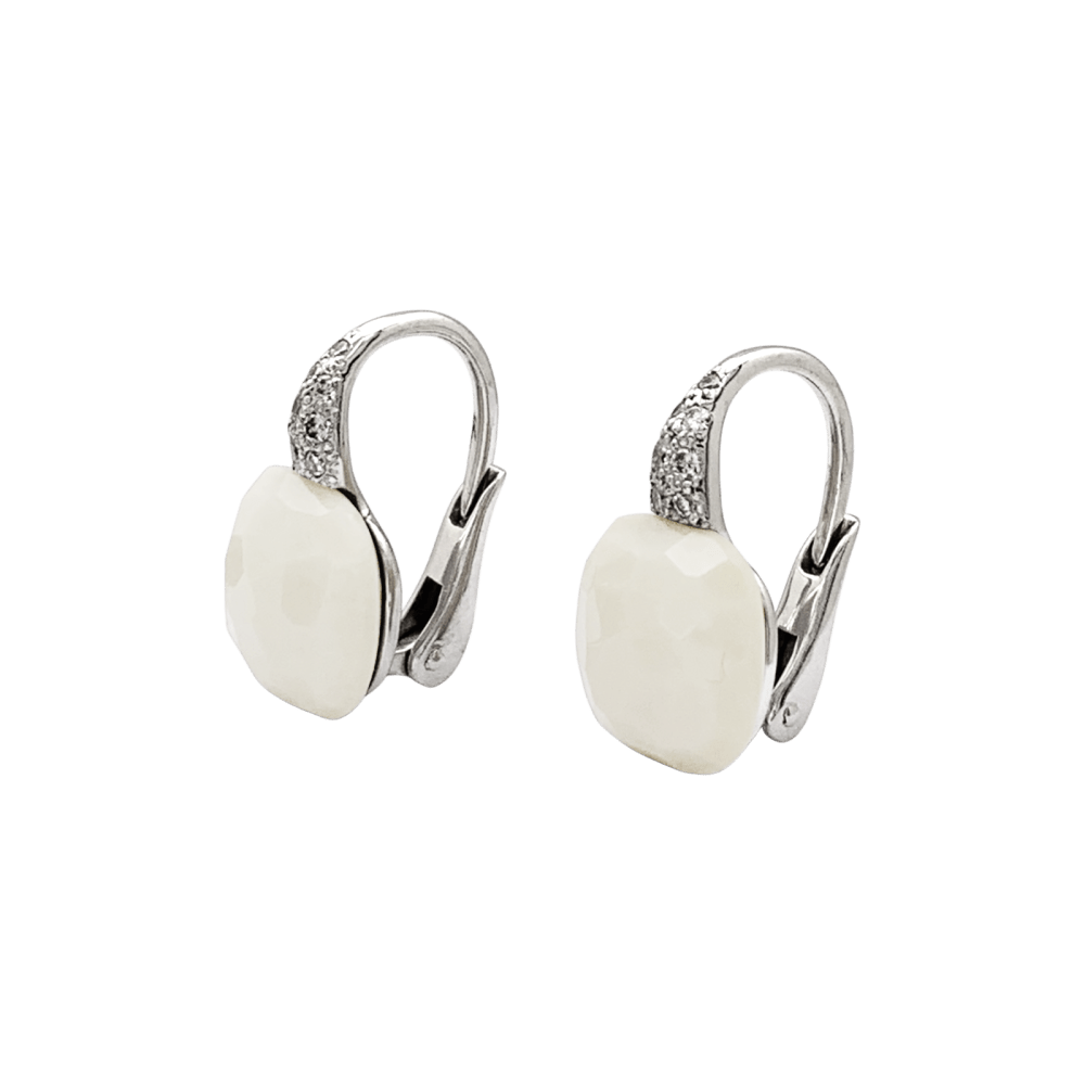 Boucles d'oreilles Pomellato, "Capri", or blanc, opale et diamants. 3
