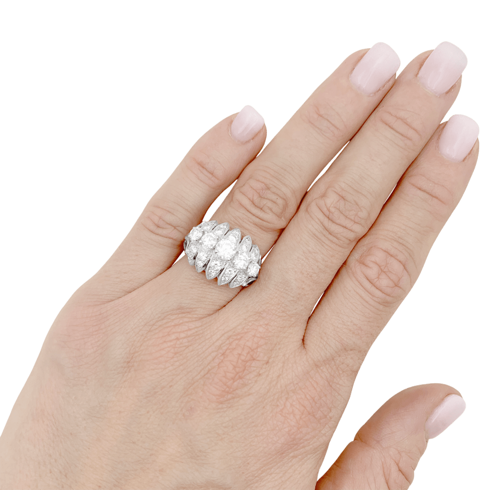 Bague Mellerio, platine et diamants. 6