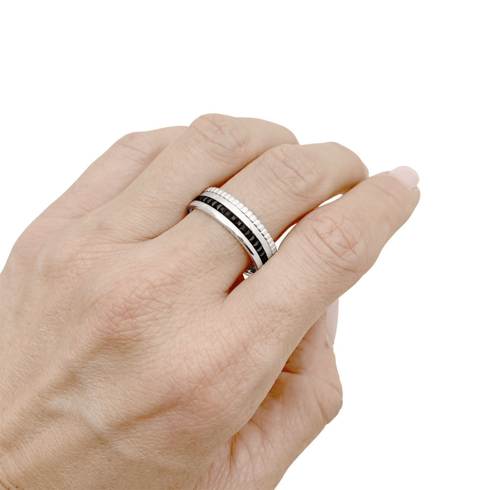 Bague Boucheron,"Quatre Black Edition Small", en or blanc. 6