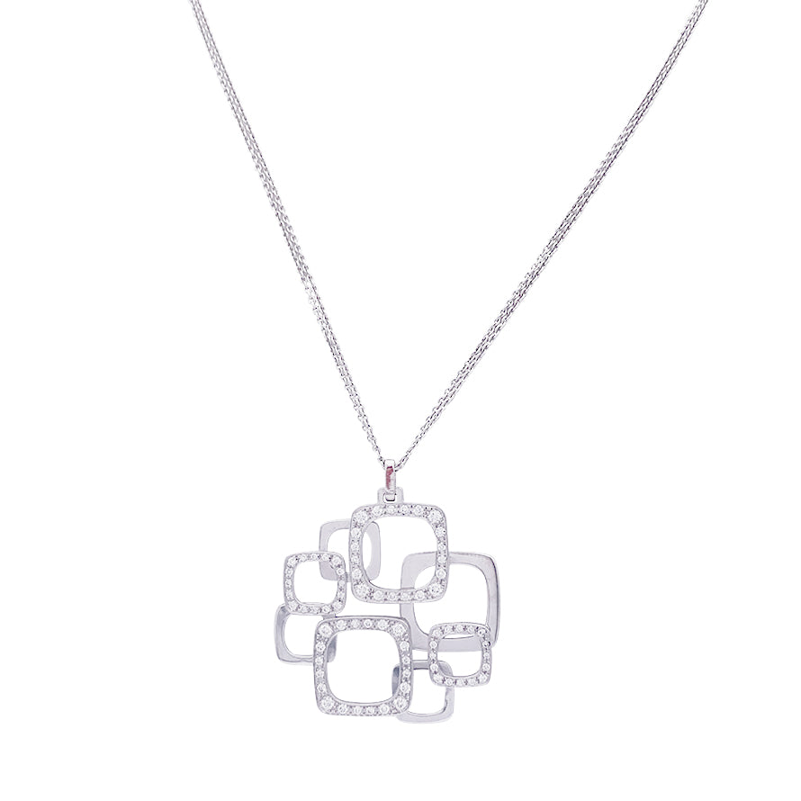 Collier Dinh Van, "Surimpression", or blanc, diamants. 1