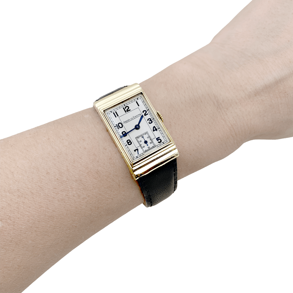 Montre Jaeger Lecoultre or jaune, cuir. 4