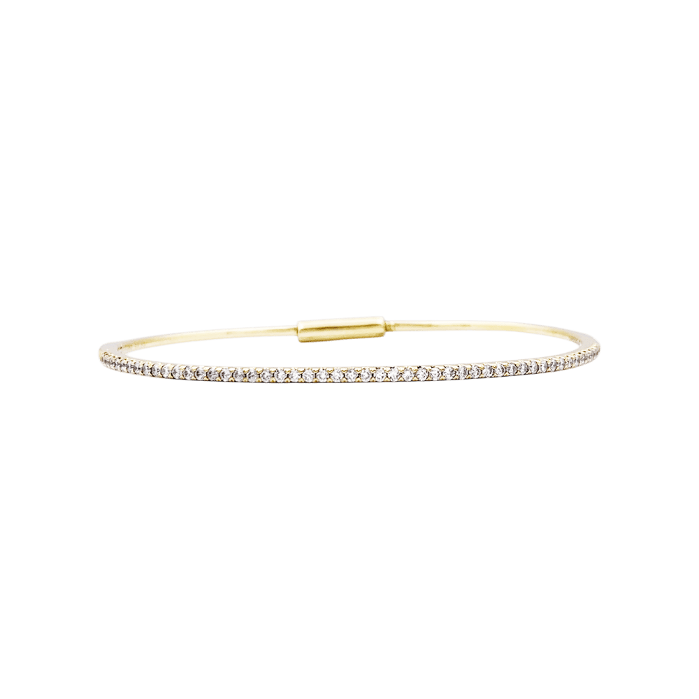 Bracelet jonc or jaune et diamants. 1