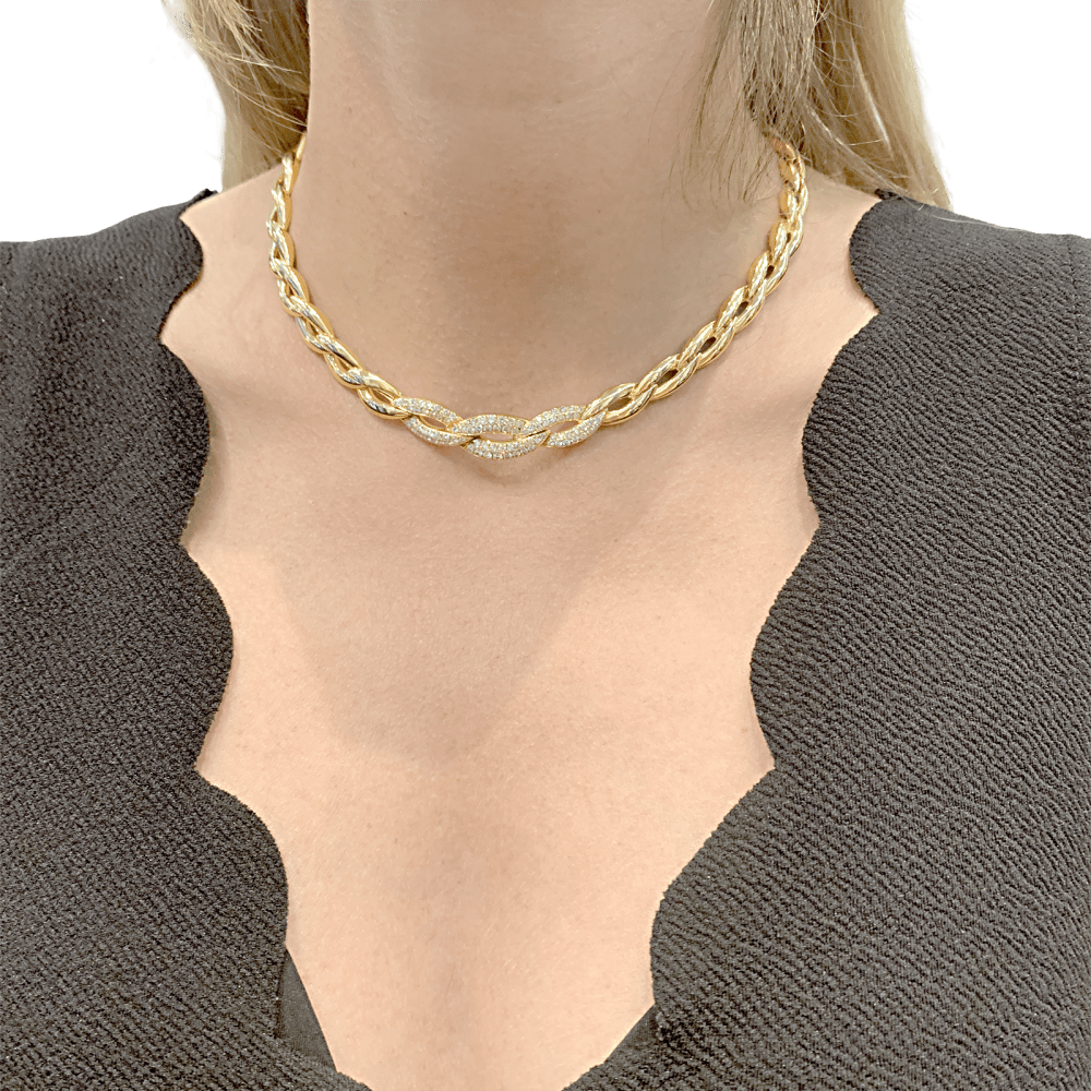 Collier Van Cleef & Arpels, or jaune, diamants. 5