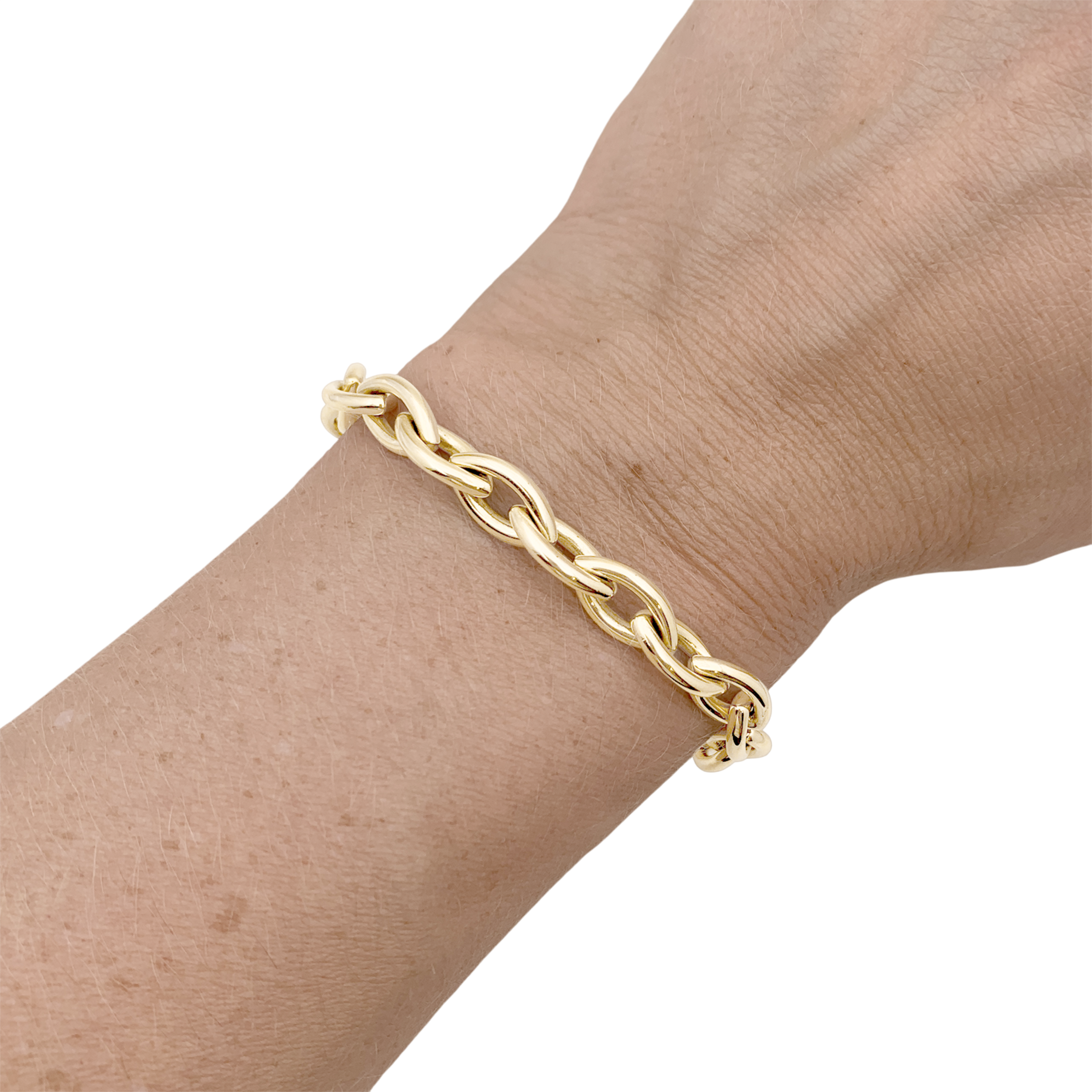 Bracelet Poiray, or jaune maillons navettes. 4